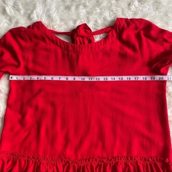 Anthropologie Cloth & Stone Blouse Long Sleeve Tie Open Back Ruffle Top M - Picture 11 of 13